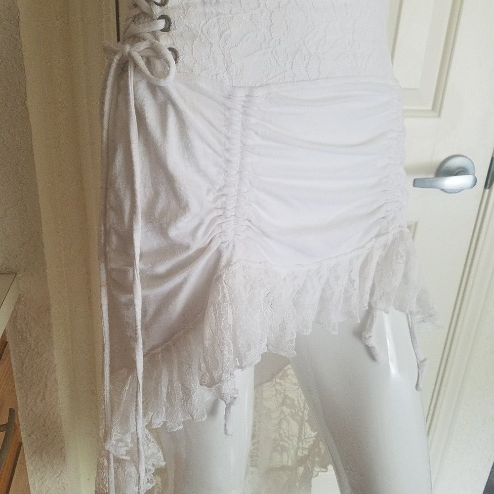 White Festival Lace Boho Skirt
